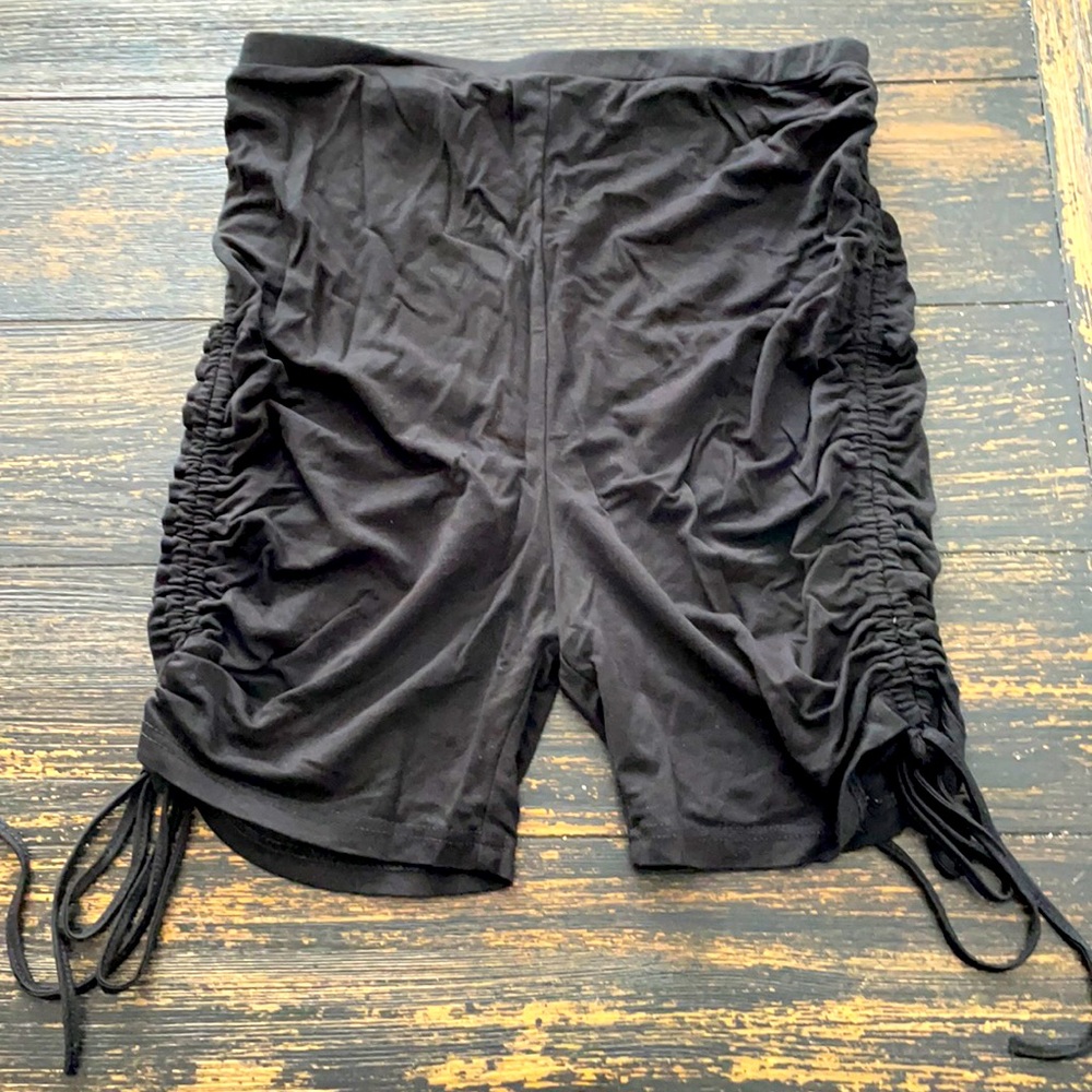 Shein MATERNITY Drawstring Ruched Biker Shorts